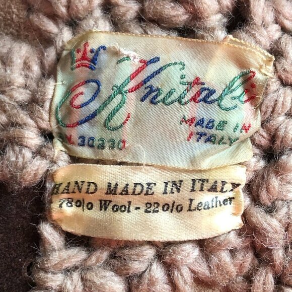 Vintage Knitali Crochet Wool Leather Newsboy Cap - Made in Italy - Picture 8 of 8